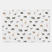 Jungle Safari Animals Pattern Green Brown Grey ラッピングペーパーシート (正面)
