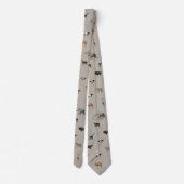 Jungle Safari Animals Pattern Grey Neck Tie ネクタイ (裏面)