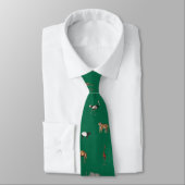 Jungle Safari Animals Pattern Kelly Green Neck Tie ネクタイ (タイ)