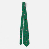 Jungle Safari Animals Pattern Kelly Green Neck Tie ネクタイ (裏面)