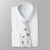 Jungle Safari Animals Pattern Stone White Neck Tie ネクタイ (タイ)