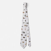 Jungle Safari Animals Pattern Stone White Neck Tie ネクタイ (正面)