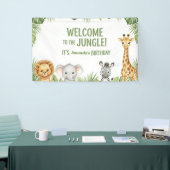 Jungle Safari Animals Welcome Birthday Banner 横断幕 (トレードショー)