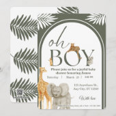Jungle Safari Baby Shower Invitation 招待状 (正面/裏面)