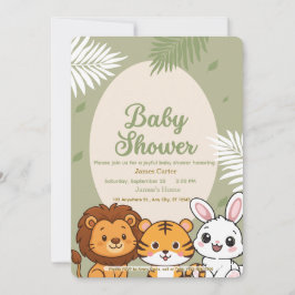 Jungle Safari Baby Shower Invitation 招待状