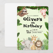 Jungle Safari Birthday Invitation 招待状 (正面/裏面)