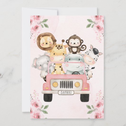 Jungle Safari Birthday Invitation 招待状 (裏面)