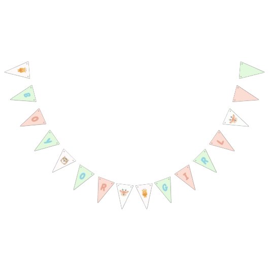 Jungle Safari Gender Reveal Party bunting banner バンティングフラッグ (全)