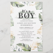 Jungle Safari Giraffe Botanical Baby Shower 便箋 (正面)