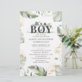 Jungle Safari Giraffe Botanical Baby Shower 便箋 (スタンド正面)