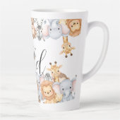 Jungle Safari "It's About To Get Wild" Baby Shower カフェラテマグ (右)