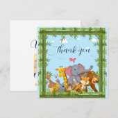 Jungle Safari "It's About To Get Wild" Baby Shower サンキューカード (正面/裏面)