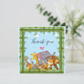 Jungle Safari "It's About To Get Wild" Baby Shower サンキューカード (スタンド正面)
