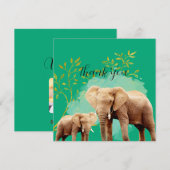 Jungle Safari "It's About To Get Wild" Baby Shower サンキューカード (正面/裏面)