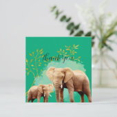 Jungle Safari "It's About To Get Wild" Baby Shower サンキューカード (スタンド正面)