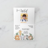 Jungle Safari "It's About To Get Wild" Baby Shower サンキューカード (内部)