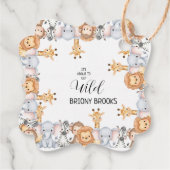 Jungle Safari "It's About To Get Wild" Baby Shower フェイバータグ (裏面)