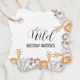 Jungle Safari "It's About To Get Wild" Baby Shower フェイバータグ