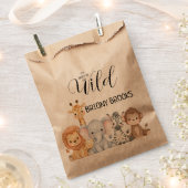 Jungle Safari "It's About To Get Wild" Baby Shower フェイバーバッグ (クリップ留めされた状態)