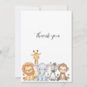 Jungle Safari "It's About To Get Wild" Baby Shower 招待状 (裏面)