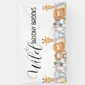 Jungle Safari "It's About To Get Wild" Baby Shower 横断幕 (縦)