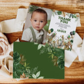 Jungle Safari Party Animals Boy Birthday Photo サンキューカード