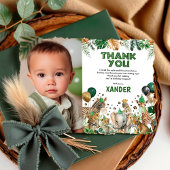 Jungle Safari Party Animals Boy Birthday Photo サンキューカード