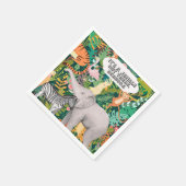 Jungle Safari Wild Animals Retirement Party スタンダードカクテルナプキン (角)