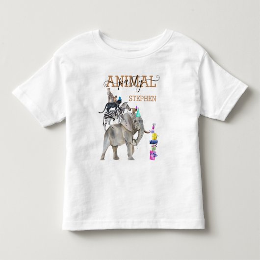 Jungle Safari Wild One Birthday Party Animal トドラーTシャツ (正面)