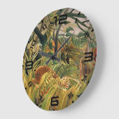 Jungle Storm Tiger Art Clock ラージ壁時計 (傾斜)