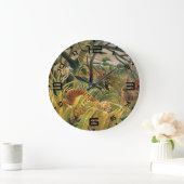 Jungle Storm Tiger Art Clock ラージ壁時計 (ホーム)