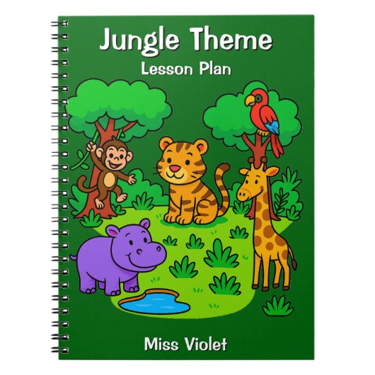 Jungle Theme Lesson Plan Notebook for Preschool  ノートブック (正面)
