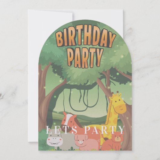 Jungle Themed  招待状 (裏面)