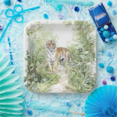 Jungle Tiger Birthday ペーパープレート (パーティー)