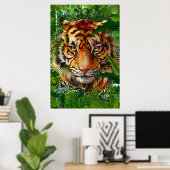 Jungle Tiger Poster | Colorful Tiger Poster ポスター (ホームオフィス)