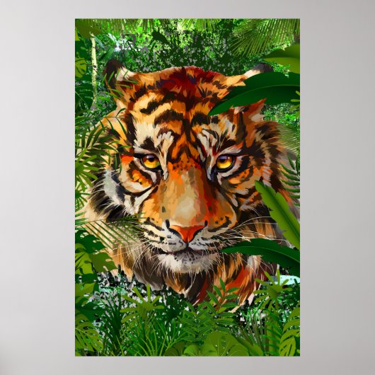 Jungle Tiger Poster | Colorful Tiger Poster ポスター (正面)