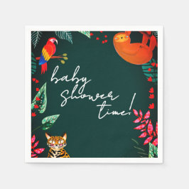 Jungle Wildlife Baby Shower スタンダードカクテルナプキン