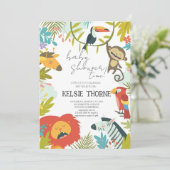 Jungle Wildlife Baby Shower 招待状 (スタンド正面)