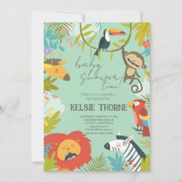 Jungle Wildlife Baby Shower 招待状