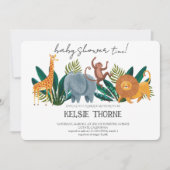 Jungle Wildlife Baby Shower 招待状 (正面)