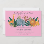 Jungle Wildlife Baby Shower 招待状 (正面)