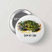 JungleWalk.Comからのダイヤモンドガメのカメ 缶バッジ (正面&裏面)