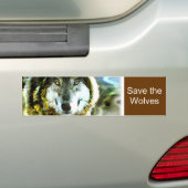 JungleWalk.comからの材木オオカミプロダクト バンパーステッカー (車上)