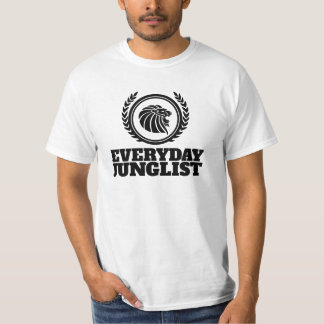 Junglistの毎日のTシャツ- DNBのドラム及び低音の白 Tシャツ