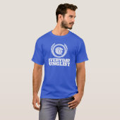 Junglistの毎日のTシャツ- DNBのドラム及び低音の青 Tシャツ (正面フル)