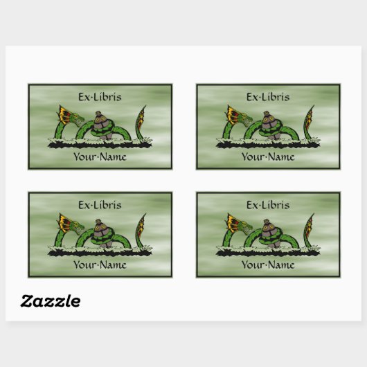 Jungunキャッチaキビブ蔵書票 長方形シール (シート)