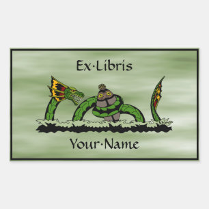 Jungunキャッチaキビブ蔵書票 長方形シール