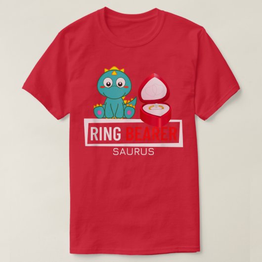 Junior Ring Bearer Saurus Wedding Party Kids Ring  Tシャツ (デザイン正面)