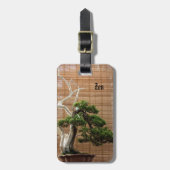 Juniper 中国の Bonsai Tree写真名 ラゲッジタグ (正面縦)
