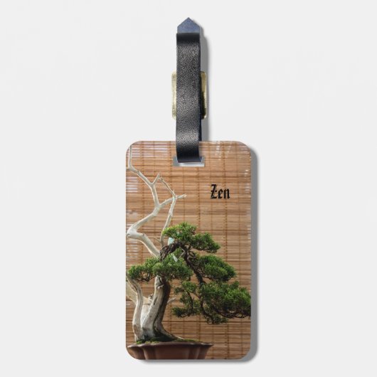 Juniper 中国の Bonsai Tree写真名 ラゲッジタグ (裏面縦)